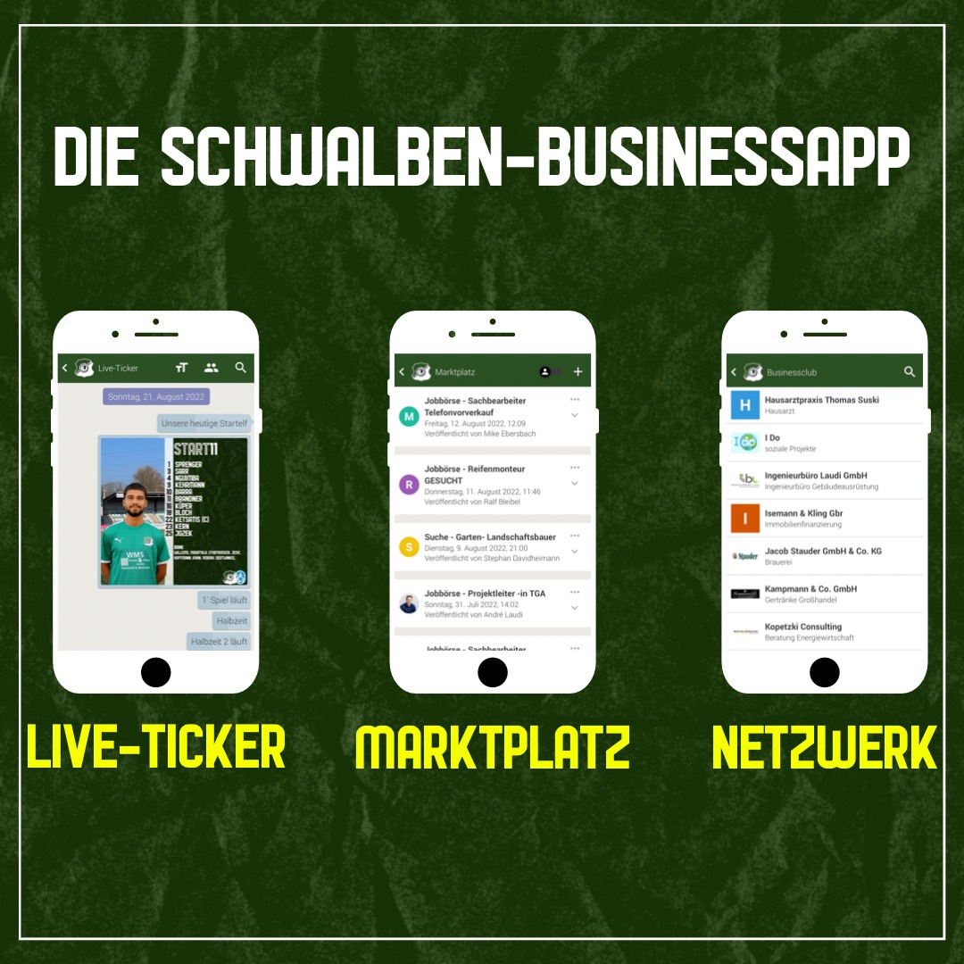 Schwalben mit Businessclub-App am Start post thumbnail image